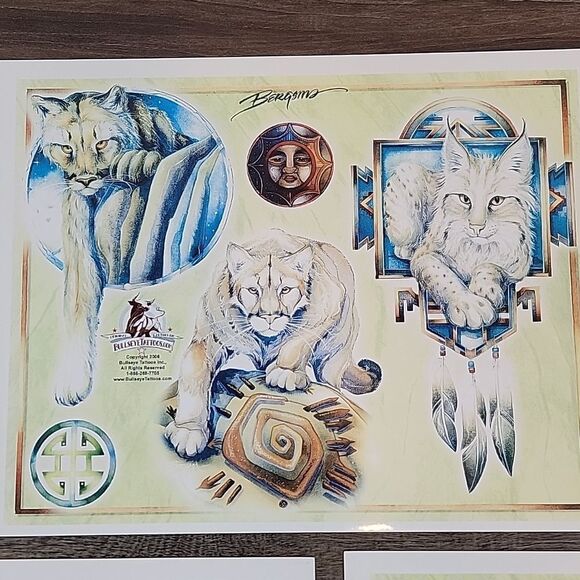 Bergsma tatoo flash art prints  Wildlife art Set of 3 - Picture 2 of 10